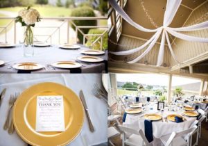 Reception decor at The Currituck Club