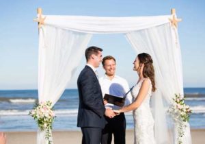 A Happy, personalable, Outer Banks wedding ceremony