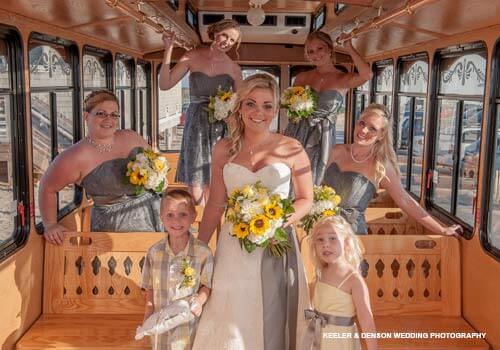Bridal Party on OBX Trolley