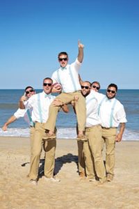 Groomsmen on the beach
