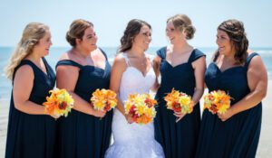 obx wedding bridesmaids beach